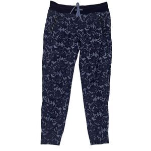 Athleta Trekkie North Ethereal Bloom Floral Jogger Pants Navy Blue 14T